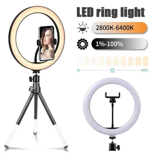 10 inch LED Selfie Ring Light Dimmable Photography Fill Lamp