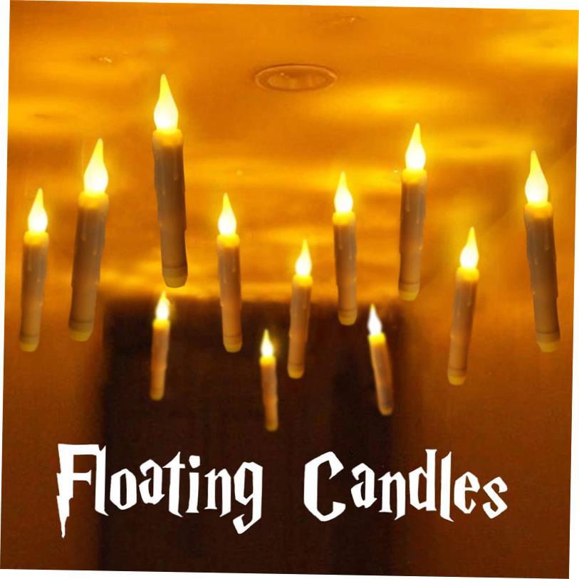 Floating LED Candles with Remote Control Witch Halloween Dec
