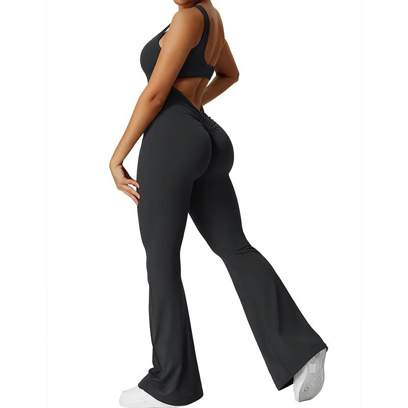 Slim fit jumpsuit backless sports yoga suit 瑜伽连体裤
