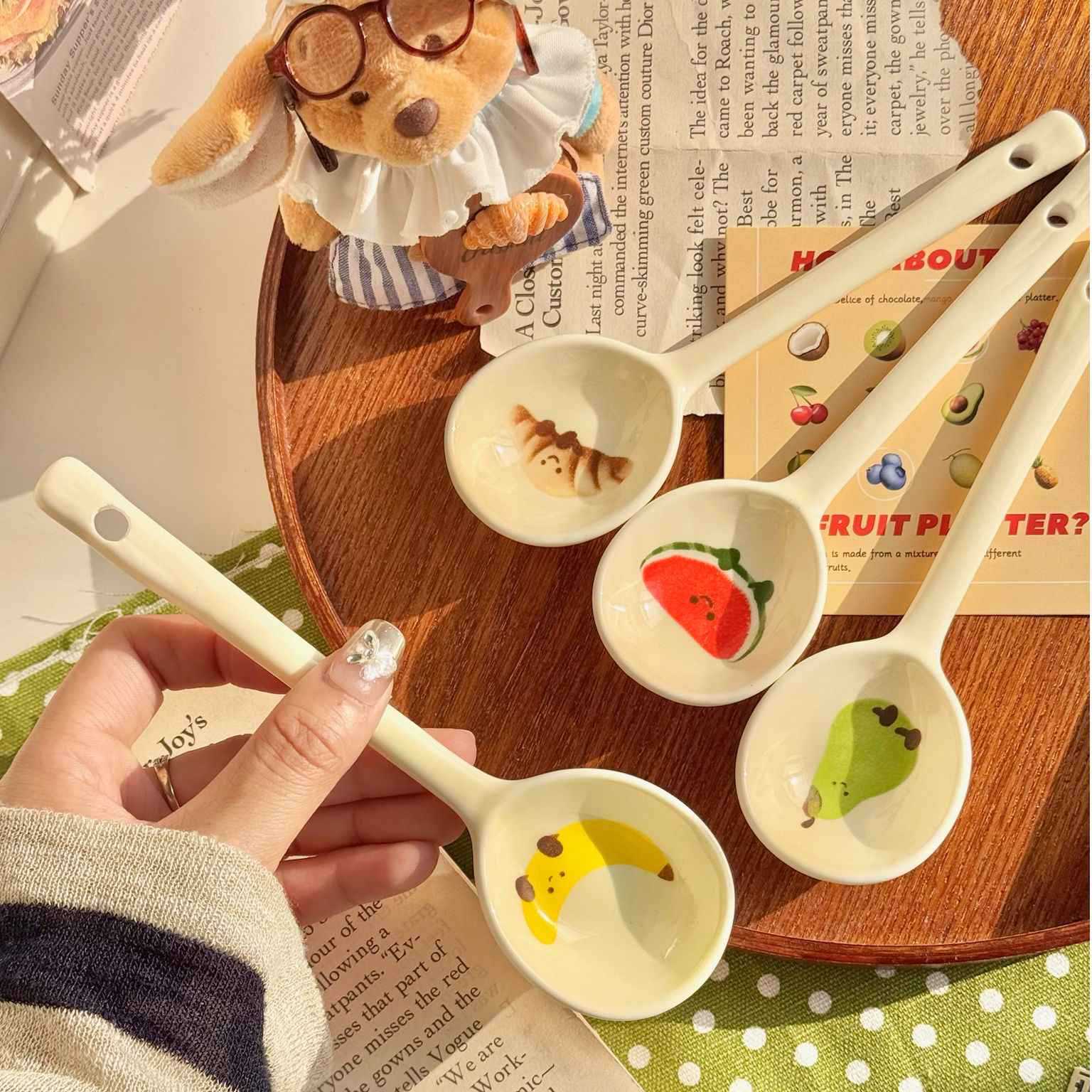 可爱水果可颂陶瓷小勺子