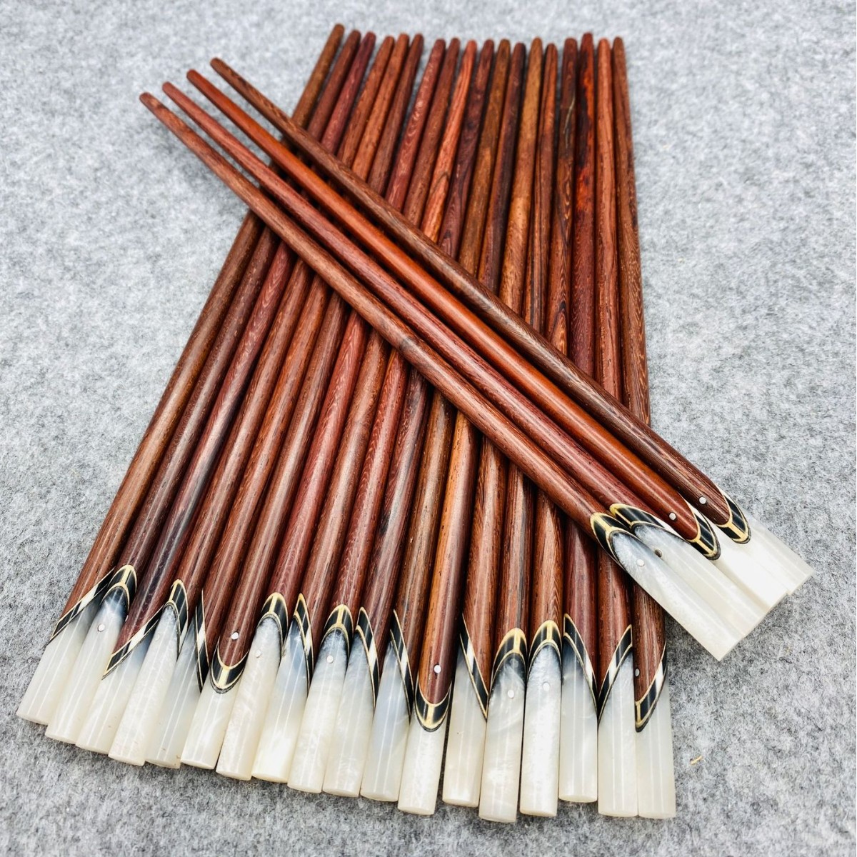 越南老椰木筷子贝壳镶嵌
