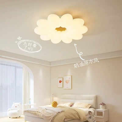 护眼卧室吸顶灯法式奶油风创意主卧灯简约现代儿童房2025新款灯具