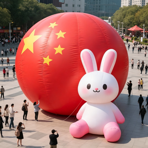 国庆中秋兔子充气气模引流定制