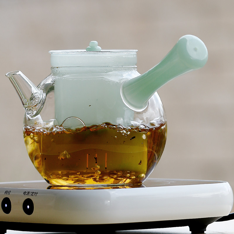 璃器工坊高硼硅耐高温侧把茶壶