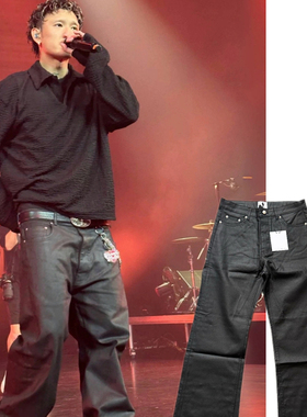 RO风原标25SS新款原色直筒宽松刷蜡涂层牛仔长裤Gali同款男女长裤