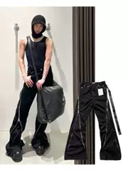 Ro Original Five-Star Ribbon Rotating Large Zipper Floor-Length Flared Jeans, Same Style as Jackson Wang, Trendy Unisex Long Pants