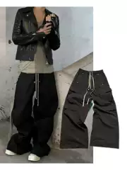 American Dark Style Ro Original Label Workwear Large Pocket Loose Wide-Leg Biker Niche Trendy Brand Unisex Casual Long Pants