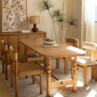 柿子生活 奶油复古餐厅 薇薇安vivian长餐桌精致实木高级中古法式