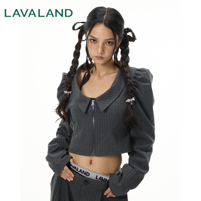 【少女西装衬衫】LAVALAND初秋通勤少女感蓬蓬袖百搭衬衣开衫外套