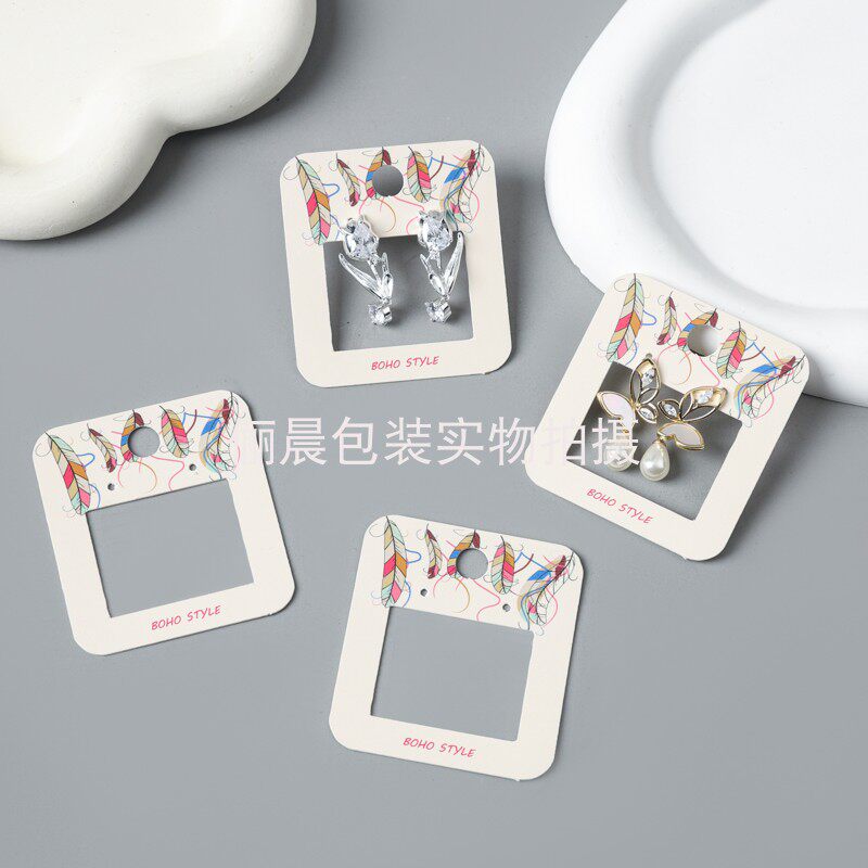 创意波西米亚风格耳环包装卡片耳钉耳夹现货饰品展示卡片加厚款