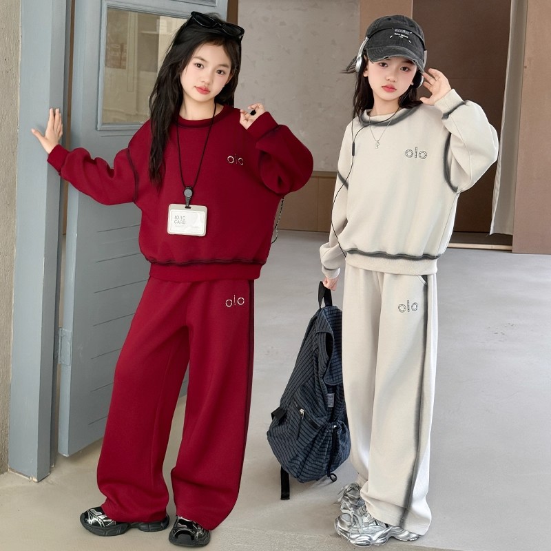 女童韩版休闲卫衣加厚秋冬套装潮