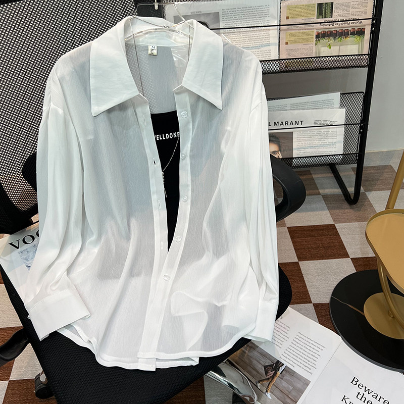 日本进口防晒衣女夏季衬衫宽松透气防紫外线雪纺开衫2026新款冰丝