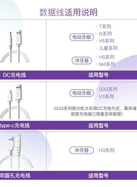 【一年质保】舒克电动牙刷充电线