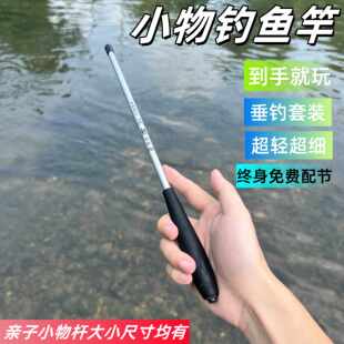 小物钓鱼竿套装 超短节便携鱼竿儿童溪流竿鳑鲏马口微物钓小虾手竿