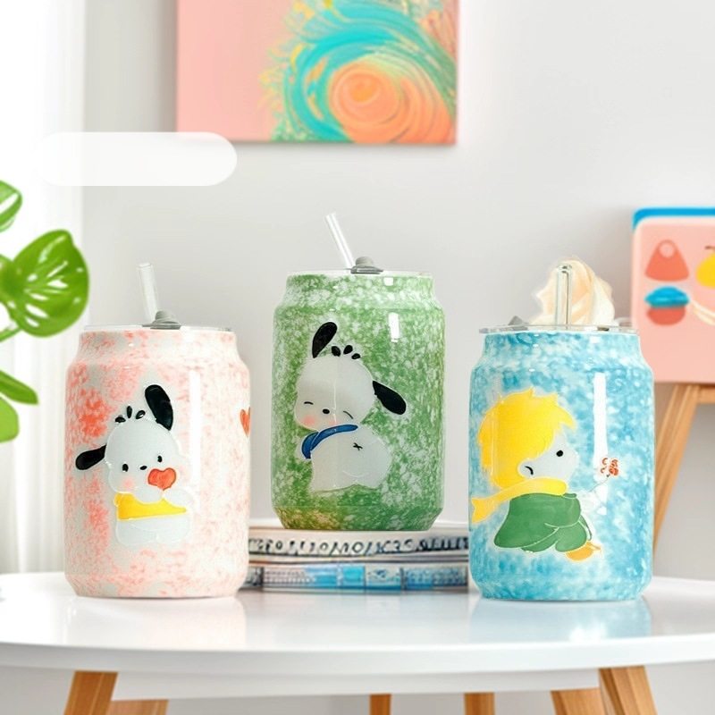 陶瓷吸管杯马克杯女生喝水杯高颜值带盖吸管式杯子新款儿童可乐杯,餐饮具,吸管杯,淘宝优惠券,粉丝福利购,淘宝优惠卷