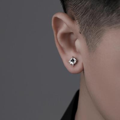 北极星耳钉S999银潮流