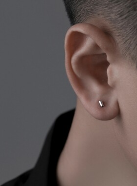 S925银圆头小锤子耳钉时尚小清新简约迷你耳饰耳钉小众设计高级感