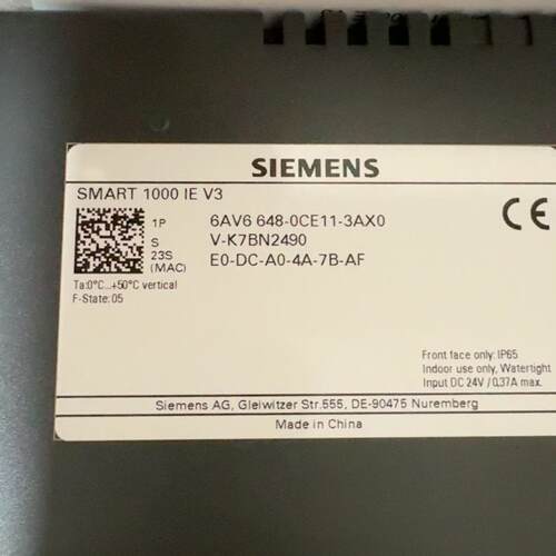 6AV6648-0CE11-3AX0 HMI显示屏 SMART 1000 IE V3议价维修