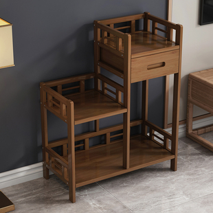 茶水架置物架新中式实木多宝阁博古架办公室装饰茶叶架茶具展示柜