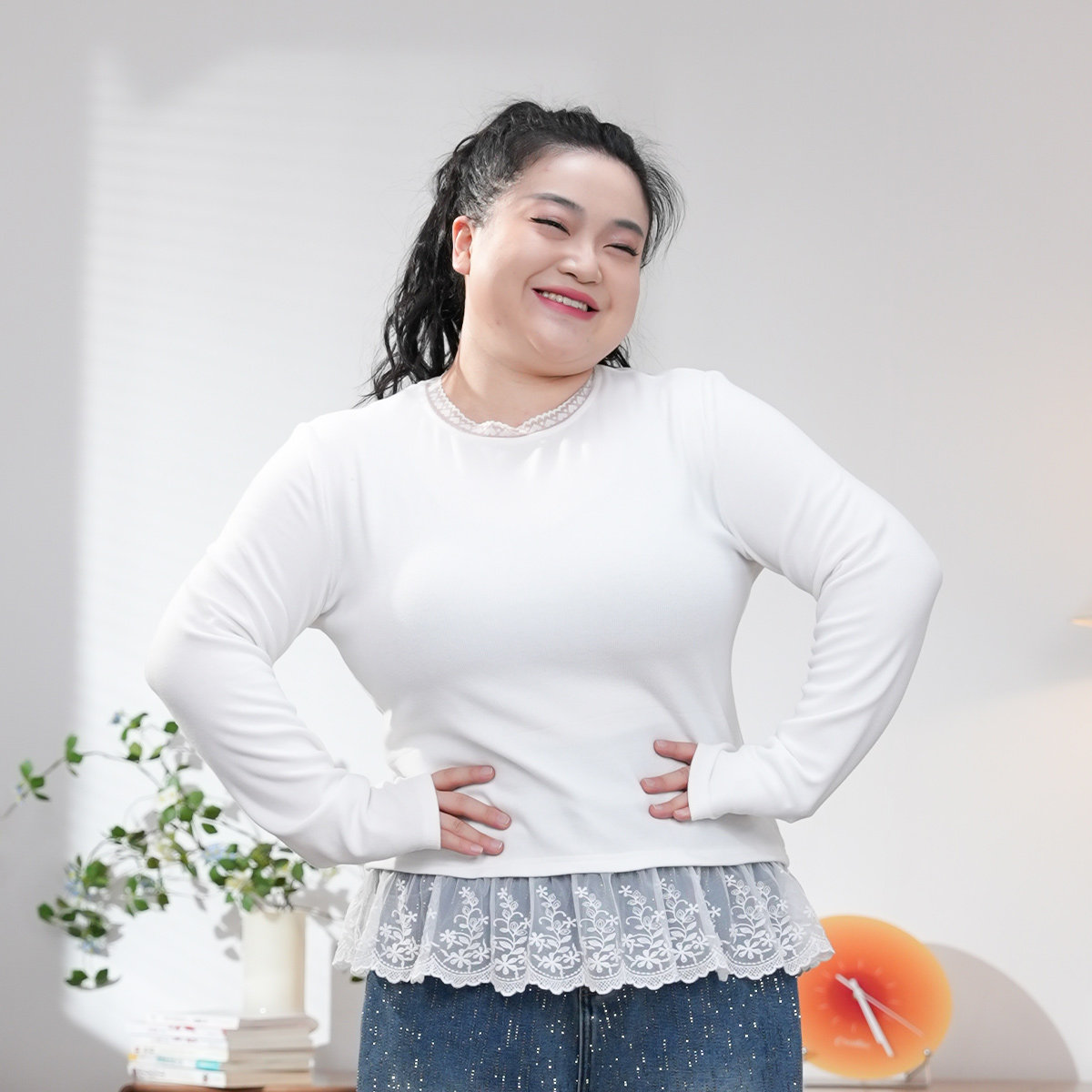 福饮沸别【杏仁初雪】秋季大码胖mm蕾丝花边圆领打底上衣2579,女装/女士精品,卫衣/绒衫,淘宝优惠券,粉丝福利购,淘宝优惠卷