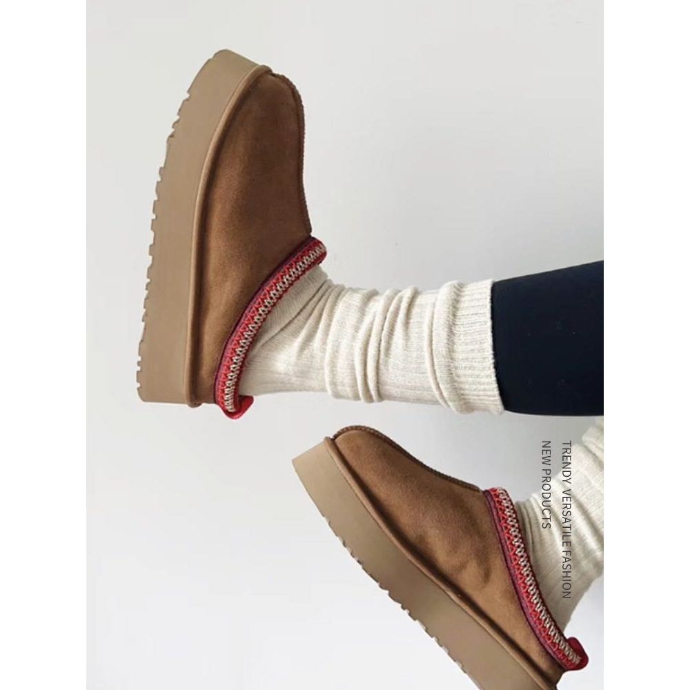 福饮沸别【民族风】大码羊皮毛一体厚底高货保暖时尚雪地靴-22553