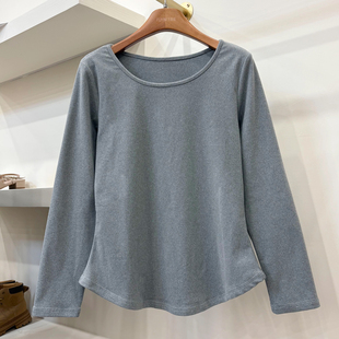 福饮沸别【简单圆领】大码胖mm大圆领内搭收腰打底衫T恤262402