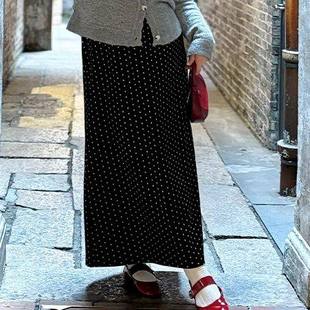 女装 大码 休闲百搭显瘦波点半身裙2022 波光粼粼 福饮沸别