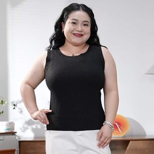胖mm休闲百搭三层舒适圆领无痕背心1454 大码 福饮沸别 贴心宝贝