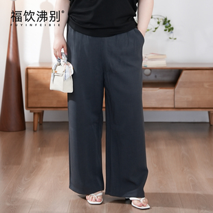 轻氧旋律 裤 大码 休闲慵懒风抽绳西装 2227 胖mm夏季 福饮沸别
