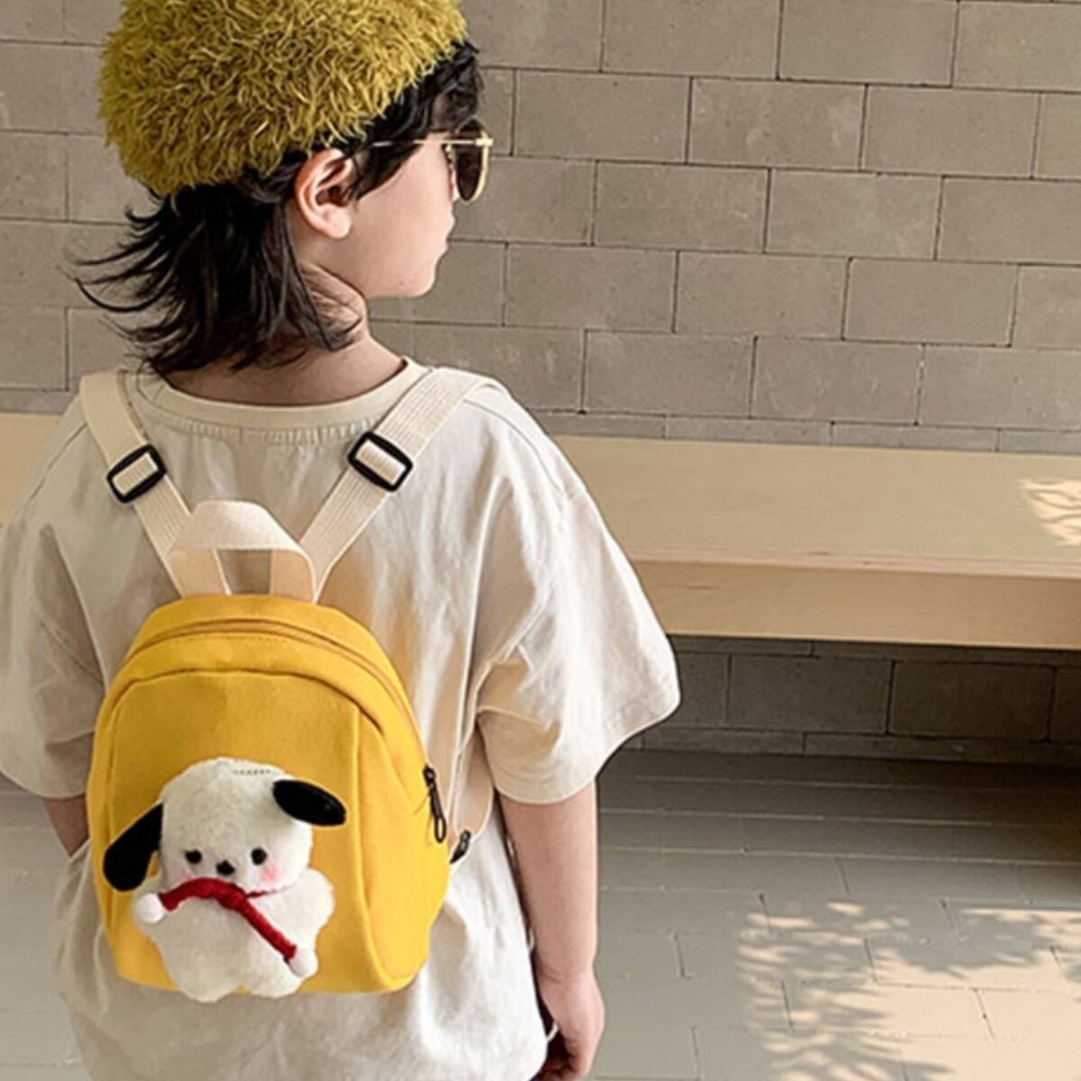 幼儿园儿童书包男孩可爱小狗迷你小背包女童帆布出游包宝宝双肩包