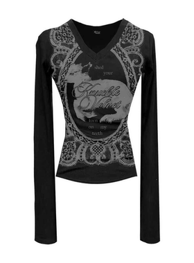 Gods plan*上帝计划 原创轻亚复古动物视觉系印花高级长袖辣妹女