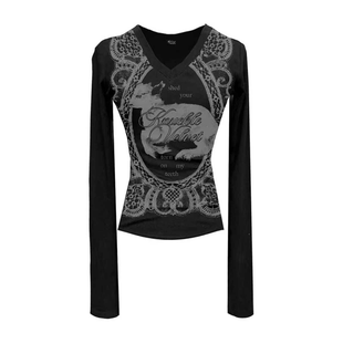 原创轻亚复古动物视觉系印花高级长袖 上帝计划 辣妹女 plan Gods