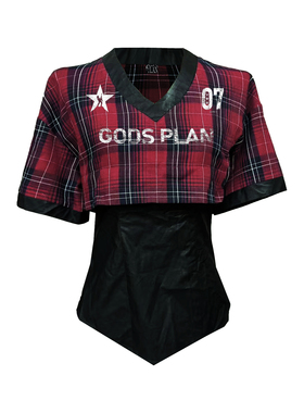 Gods plan*上帝计划25ss原创春夏辣妹性感修身V领收腰短袖衬衫女