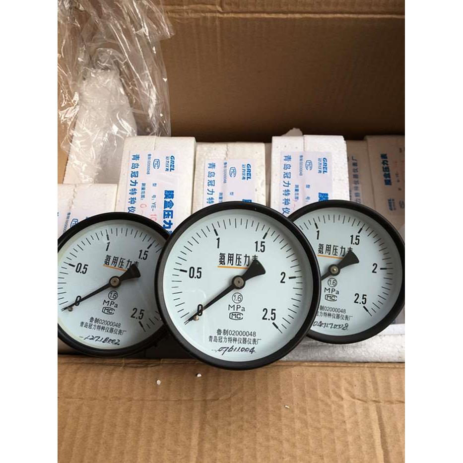YA100ZT轴向氨用压力表0.6,1,1.6,2.5等MPA青岛冠力特种仪器仪表