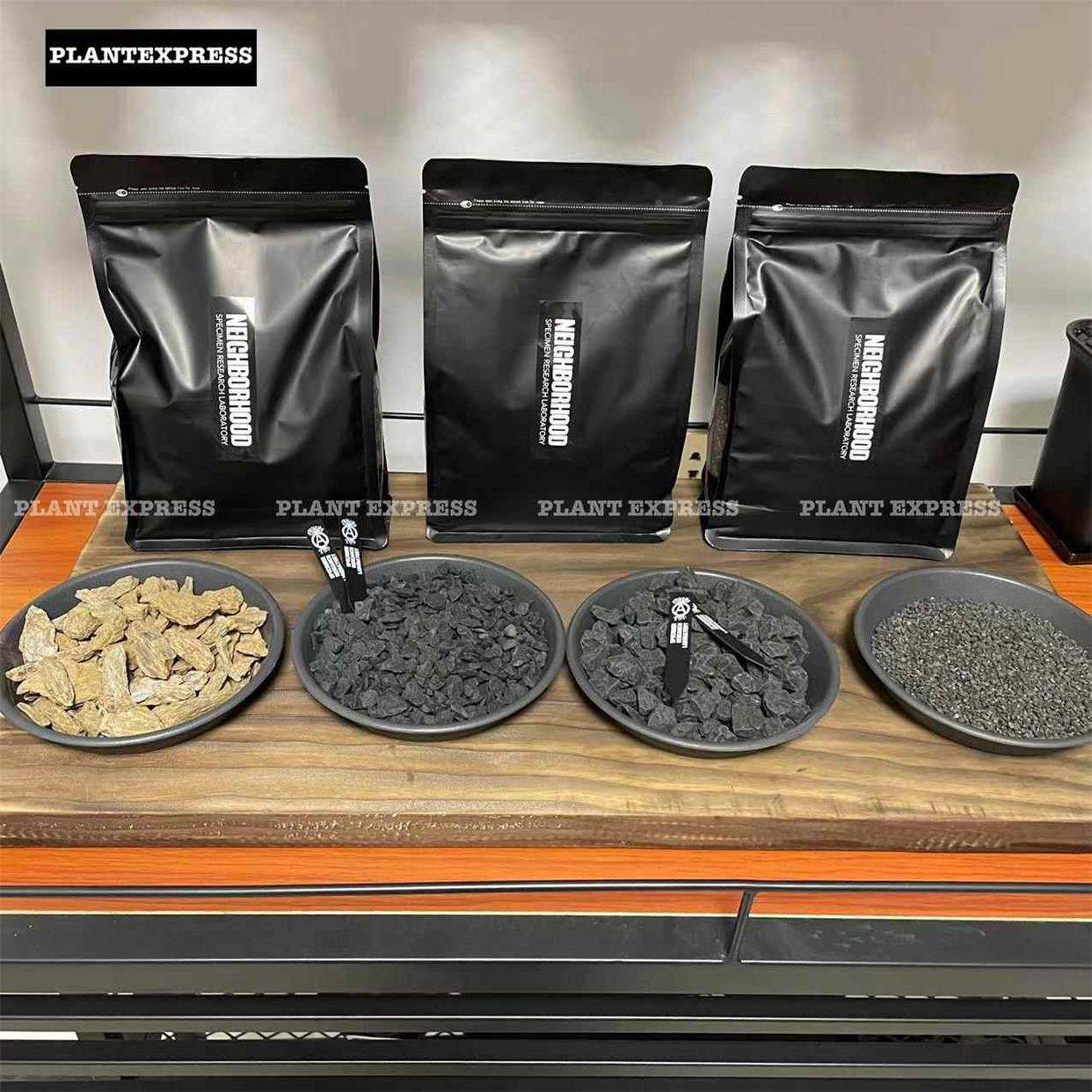 NEIGHBORHOOD块根植物黑色铺面石多肉化妆沙透气颗粒盆栽装石头