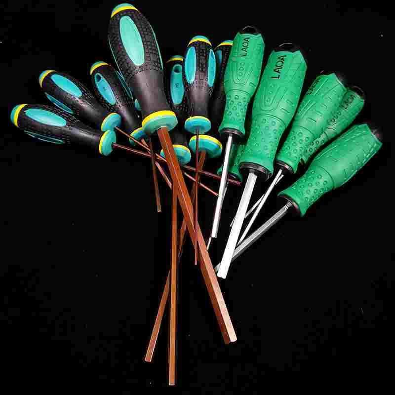 老A 大手柄内六角螺丝刀直柄S2高硬度六角改锥3 4 5MM六棱角起子