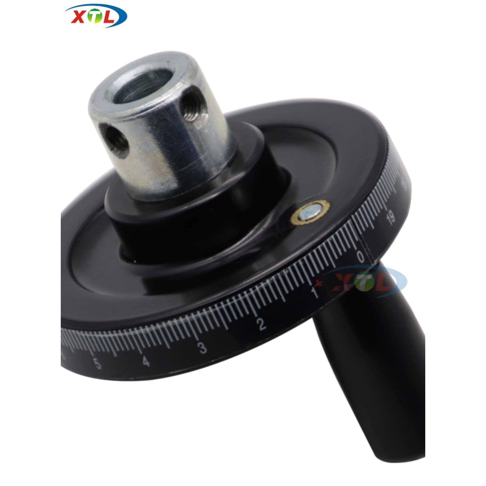 黑色双刻度手轮手柄带刻度带角度内径10mm数控机床雕刻机设备摇轮