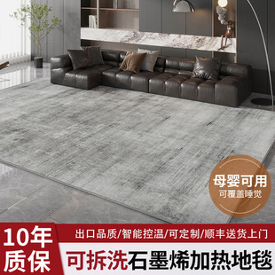 轻奢极简石墨烯地暖垫家用客厅卧室可拆洗电热地毯加热地垫速热