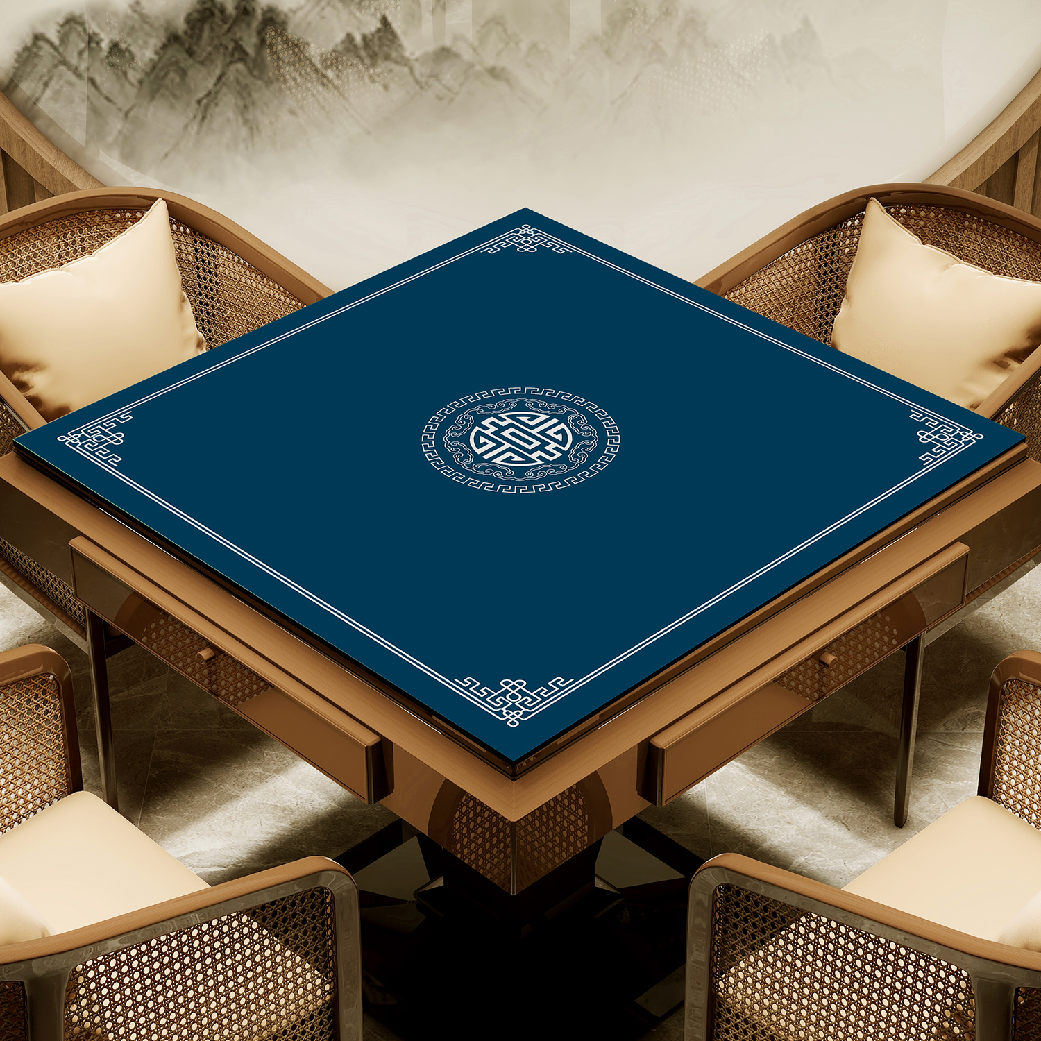 麻将桌垫硅藻泥加厚防滑消音正方形桌垫子免打理掼蛋扑克比赛桌垫