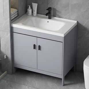 落地式浴室柜组合陶瓷一体洗手面盆柜卫生间洗脸盆洗漱台池阳台柜