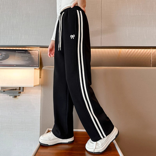 女童裤子休闲运动裤秋装大童秋洋气直筒裤2025新款儿童宽松阔腿裤