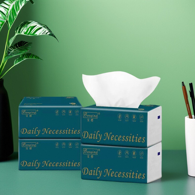 宝樱抽纸10大包加厚多功能抽纸擦手纸原生木浆四层家用实惠装整箱