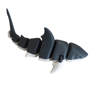 3D打印大白鲨关节可动鲨鱼仿真动物玩具模型摆件手办巨齿鲨虎鲨