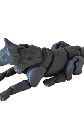 3D打印灰狼模型玩具关节可动仿真动物手办狼王玩偶狼犬摆件狼狗