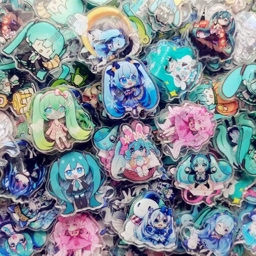 初音未来亚克力片片2cm4cm手工diypp夹摇摇乐配件材料可爱卡通