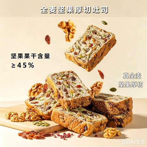 全麦坚果厚切吐司千层面包糕点营养早餐代餐整箱休闲零食源头工厂