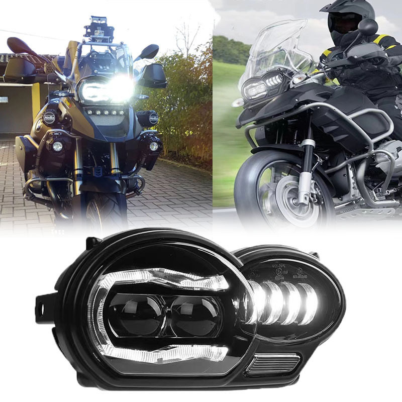 适用宝马R1200GS/ADV油鸟改装LED前大灯总成照明灯日行灯铺路车灯