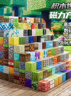 我的世界磁力方块积木益智玩具拼图3到6岁儿童拼装MC磁性磁铁磁吸