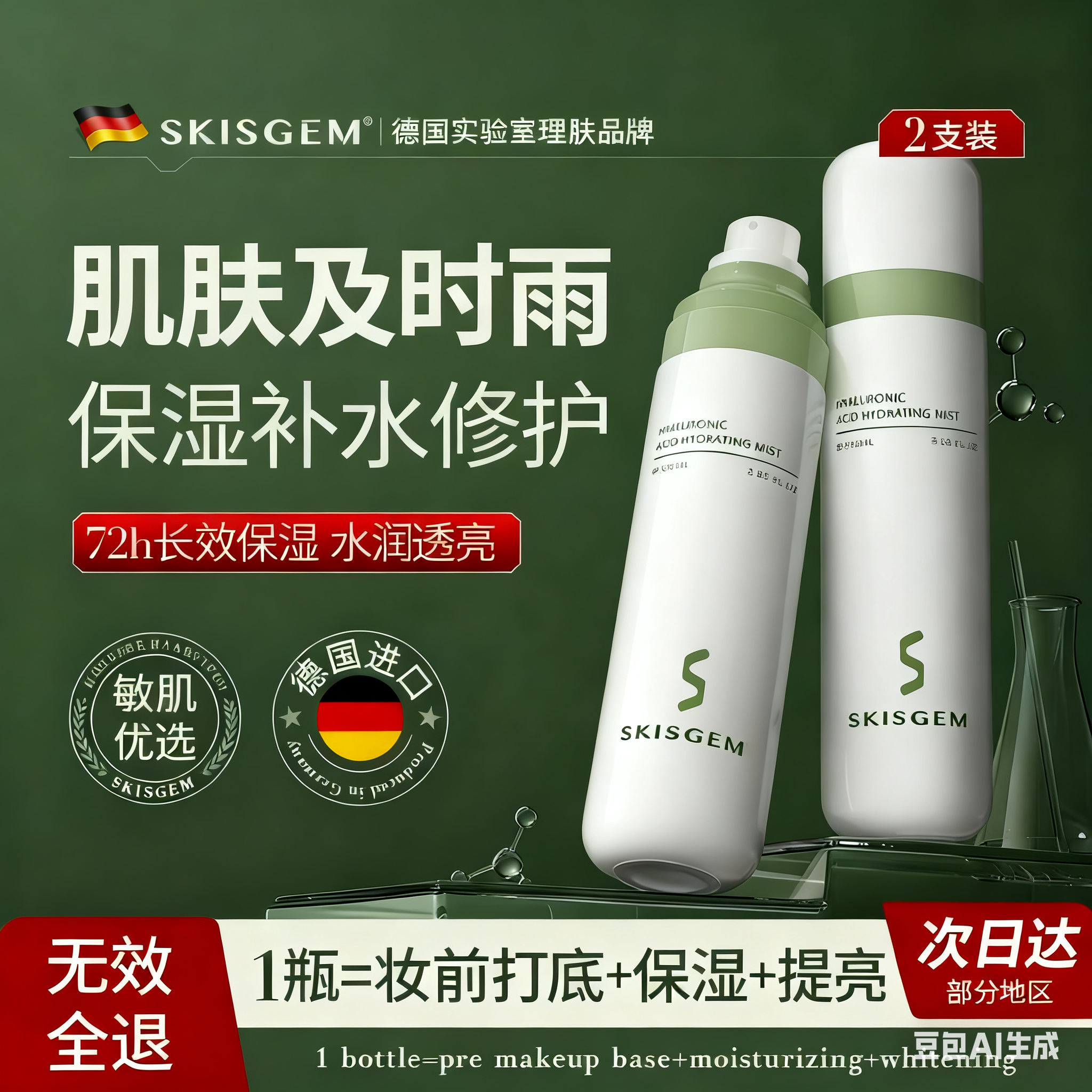 海外爆款TOP丨小分子补水喷雾