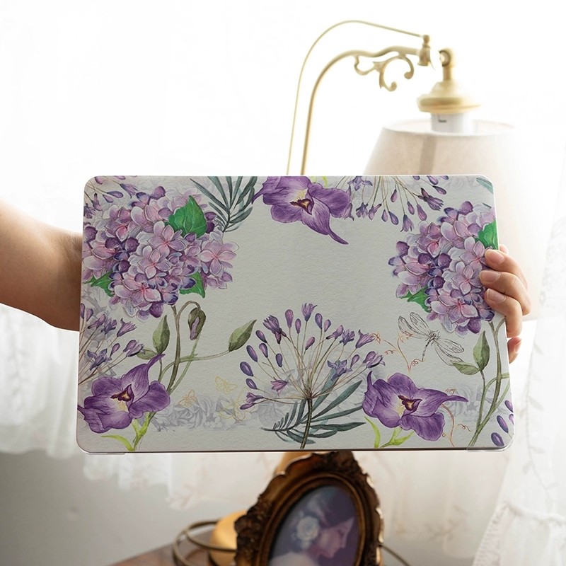 M[Flower]macbook笔记本保护壳/原创电脑保护壳紫花防晒matebook 14/D14外壳/苹果macpro/air壳子mac保护套